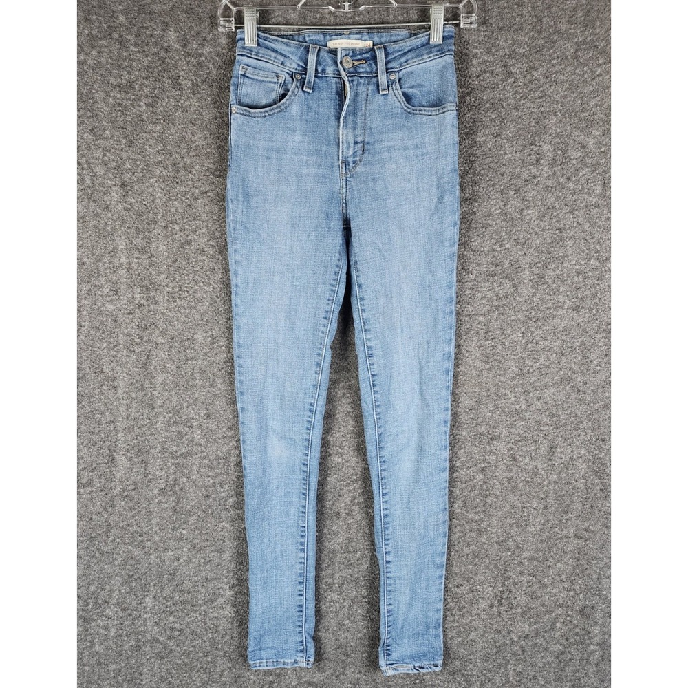 Levi's Jeans Womens 24 721 High Rise Skinny Light Blue Stretch Denim EUC